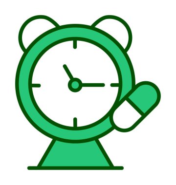 Alarm saati ve kapsül düz simgesi, vektör illüstrasyonu             