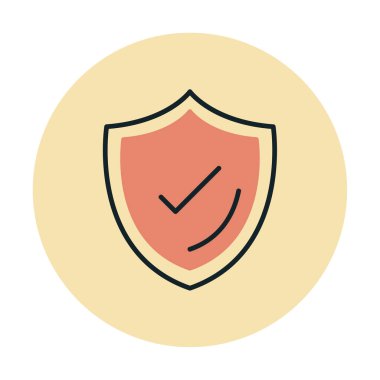 Güvenlik kalkanı simgesi, vektör illüstrasyonu