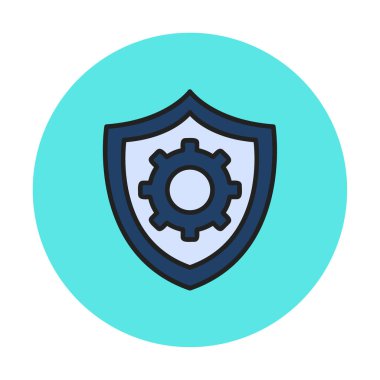 Güvenlik kalkanı simgesi koruma konsepti, vektör illüstrasyonu