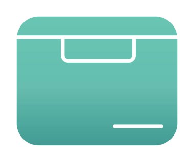 Teslimat kutusu simgesi, vektör illüstrasyonu basit tasarım