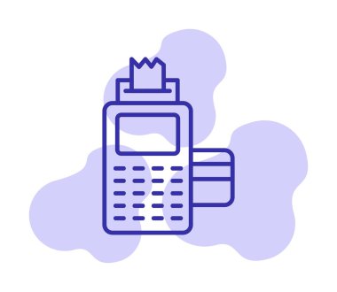 Kart okuyucu ve banka kartı, vektör illüstrasyonu