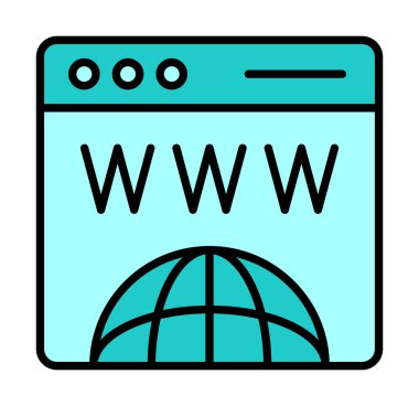 Basit web sitesi arayüzü simgesi, vektör illüstrasyonu