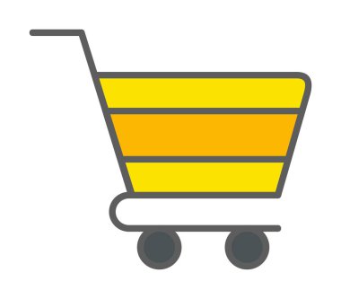 Alışveriş arabası simgesi, vektör çizimi basit tasarım