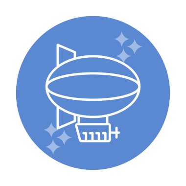 zeplin simgesi, beyaz arkaplanda izole edilmiş düz stil zeplin