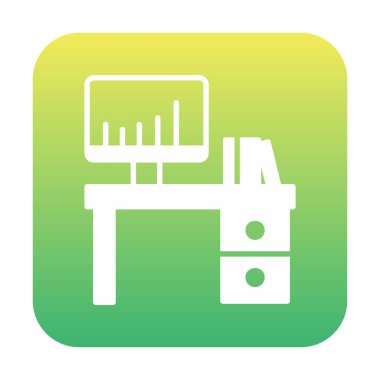 Ofis Masası simgesi. Basit resimleme