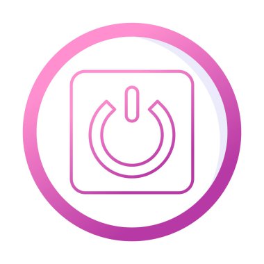 Güç düğmesi simgesi. İnce çizgi çizimi. vektör simgesi beyazda izole edildi