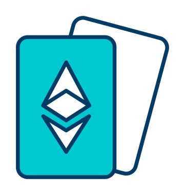 ethereum kartları simgesi, vektör illüstrasyonu