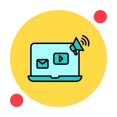 Beyaz arkaplanda Sosyal Medya Pazarlama vektör çizimi