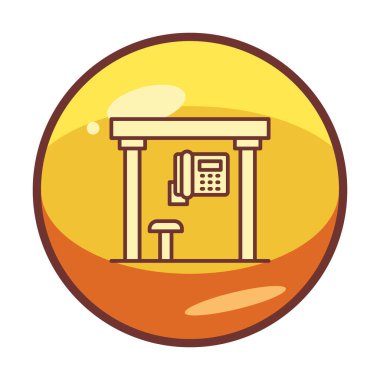 Basit Telefon Simgesi, vektör illüstrasyonu