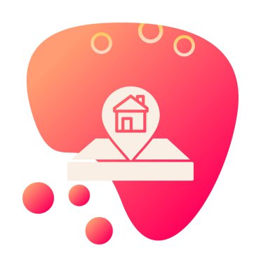 House Location Pin. Ev GPS sembolü, harita işaretleyici