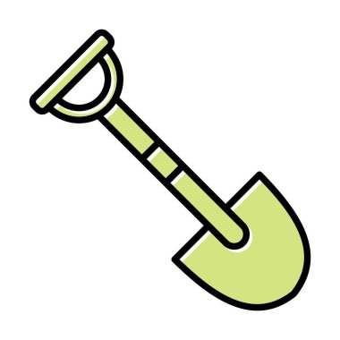 Bahçe küreği ikonu. Kürek karikatür simgesinin vektör çizimi                 