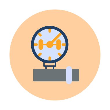 Düz vektör manometre simgesini ölç. Gaz basıncı. Hava göstergesi izole edildi