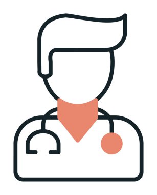 Erkek doktor simgesi, vektör illüstrasyon tasarımı