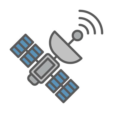 Uydu Simgesi, vektör illüstrasyonu