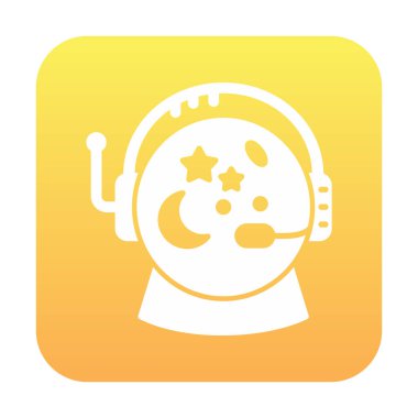 Beyaz arkaplanda Astronot Miğferi vektör çizimi