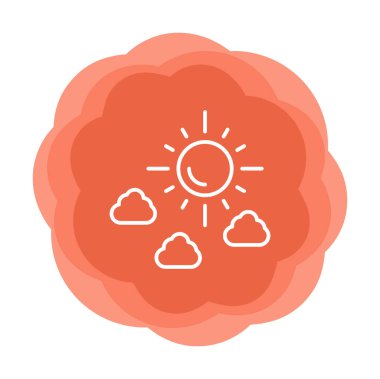 Güneş bulutların simge vektör çizim ile                        