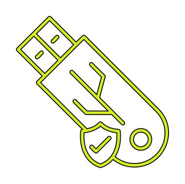 usb güvenli web için basit simge.