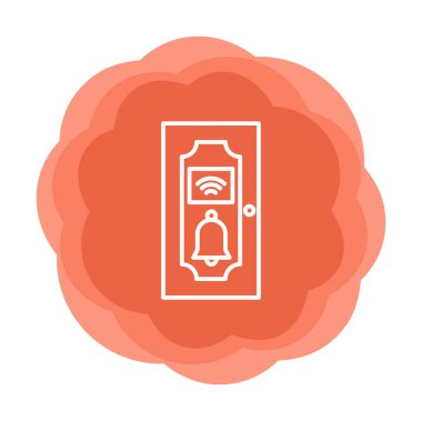 Kapı Zili simgesi vektör illüstrasyonu