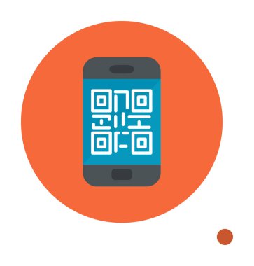 Akıllı telefon ekranındaki qr kodu beyaz arkaplanda izole edilmiş