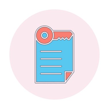 Basit not defteri arayüzü simgesi, vektör illüstrasyonu