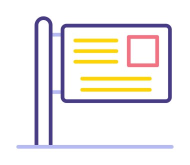 Reklam panosu. Web simgesi basit illüstrasyon