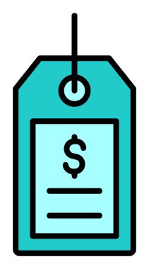 Basit fiyat etiketi simgesi, vektör çizim