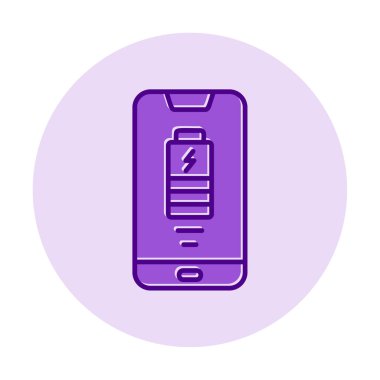 Basit Kablosuz Şarj simgesi, vektör illüstrasyonu