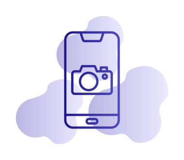 Akıllı telefon kamera simgesi, vektör illüstrasyonu 