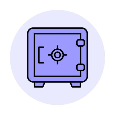 Güvenli simge, loker işareti, vektör illüstrasyonu