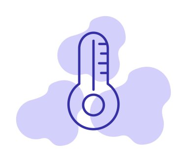 düz termometre ikon vektör çizimi