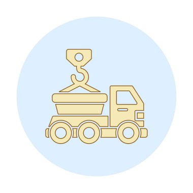 Kamyon Simgesini Atla, Renkli Vektör İllüstrasyonu