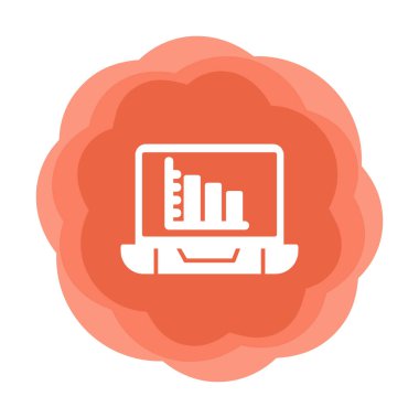 Çevrimiçi Bar Grafik simgesi vektör illüstrasyonu