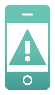 Mobil Uyarı simgesi vektör illüstrasyonu