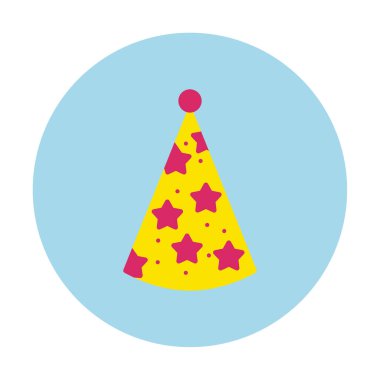 Basit Parti Şapkası simgesi, vektör illüstrasyonu