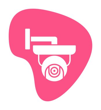 Basit bir CCTV kamera simgesi, vektör illüstrasyonu