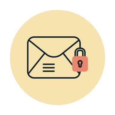 E- posta Şifrelenmiş simge vektör çizimi