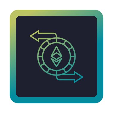 Ethereum Exchange web simgesi, vektör illüstrasyonu. ethereum işareti, kripto para birimi resmi
