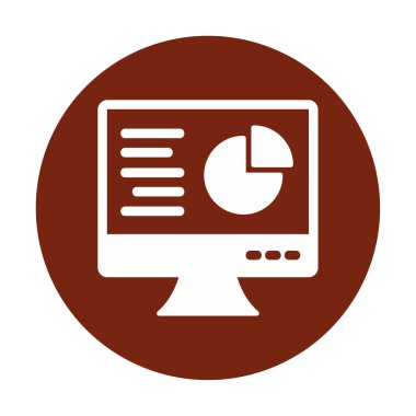 Çevrimiçi Pie Grafik ikonu vektör illüstrasyonu