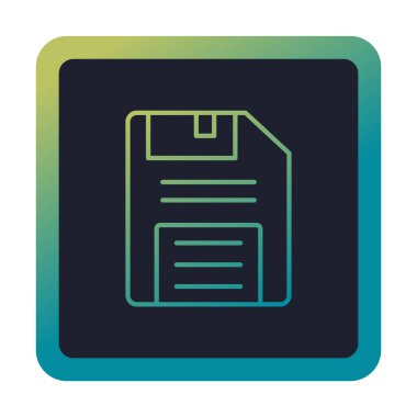 Basit Disket simgesi, vektör illüstrasyonu