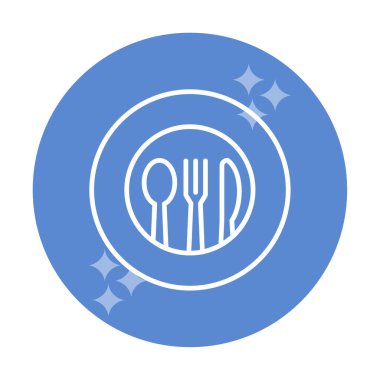 Modern çatal bıçak simgelerinin vektör çizimi                