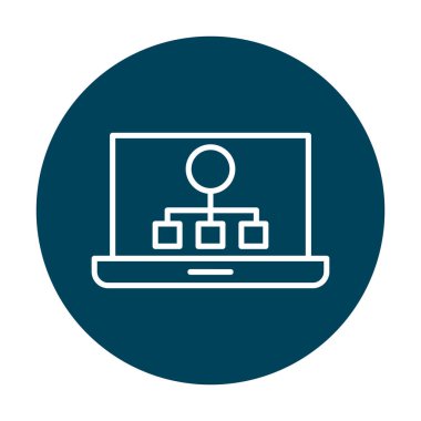 Basit Laptop Ekran simgesi, vektör illüstrasyonu