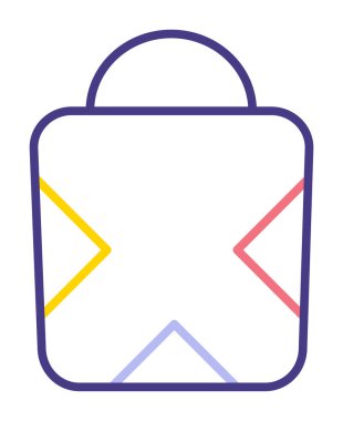 Alışveriş poşeti simgesi, vektör illüstrasyonu basit tasarım