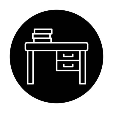 Çalışma masası simgesi, vektör illüstrasyonu basit tasarım