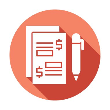 Kalem ikonlu kağıt. Ödenmiş Makaleler konsepti, vektör illüstrasyonu