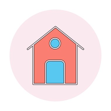 Eve. Web simgesi basit illüstrasyon