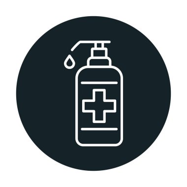 Bir dezenfektan şişesinin basit bir çizimi