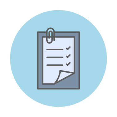 Basit not defteri arayüzü simgesi, vektör illüstrasyonu