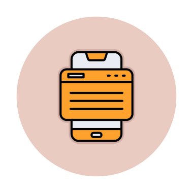 Basit Akıllı Telefon Tarayıcı simgesi, vektör illüstrasyonu