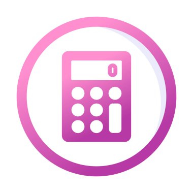 Hesap makinesi simgesi, beyaz arkaplanda renkli illüstrasyon