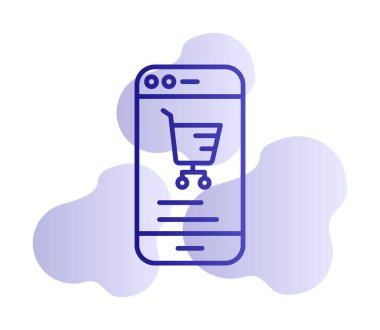 Basit Çevrimiçi Telefon Pazarlama simgesi, vektör illüstrasyonu